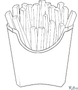 fries Kurasa Za Kupaka Rangi Zinazoweza Kuchapishwa